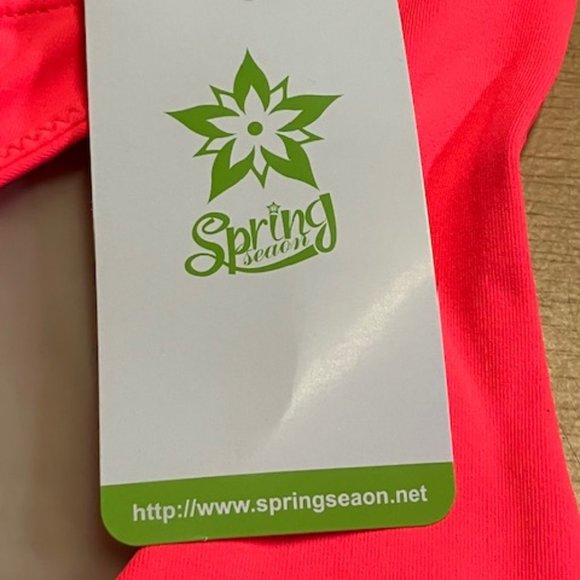 Spring Seaon Women's Fluorescent Pink Strappy Sports Bra L NWT - Picture 5 of 7